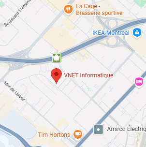 Carte du bureau VNET à Saint-Laurent